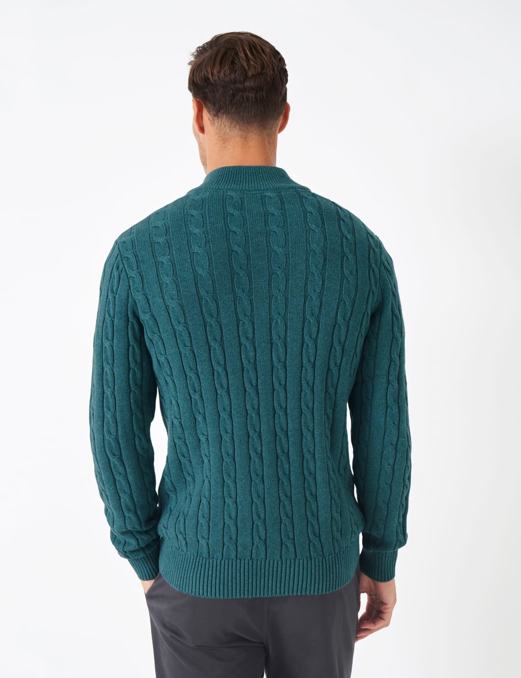 Pure Cotton Cable Half Zip Jumper image 4