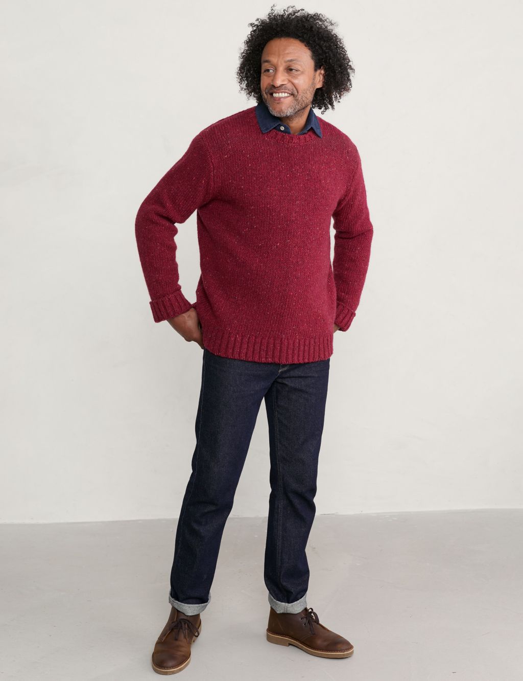 Pure Wool Chunky Crew Neck Jumper