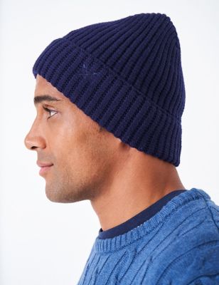 Crew Clothing Mens Knitted Beanie Hat - Navy, Navy