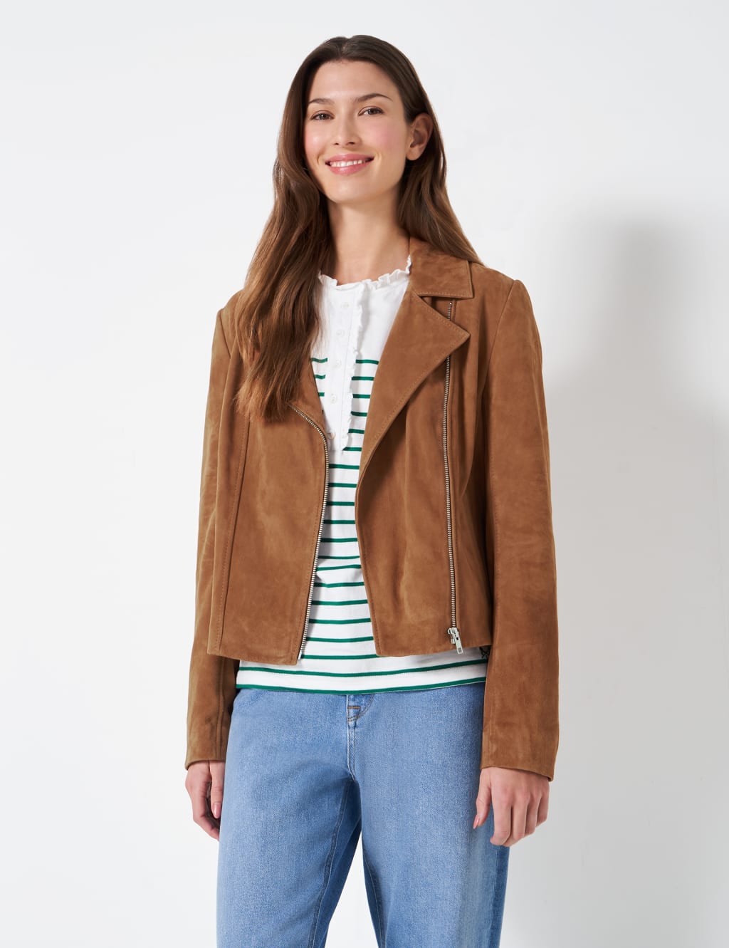 Suede Collared Biker Jacket