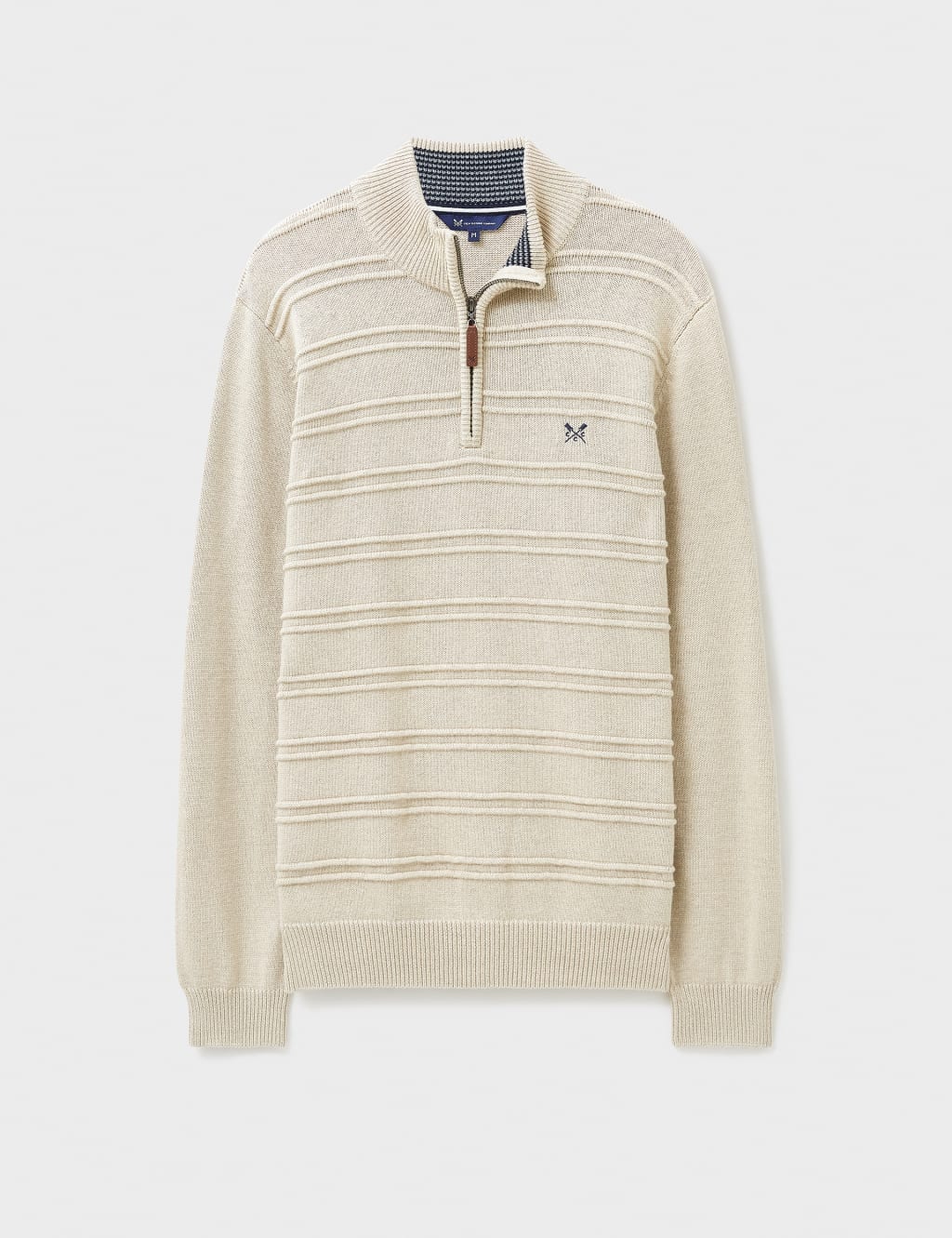 Pure Cotton Textured Half Zip Jumper image 2