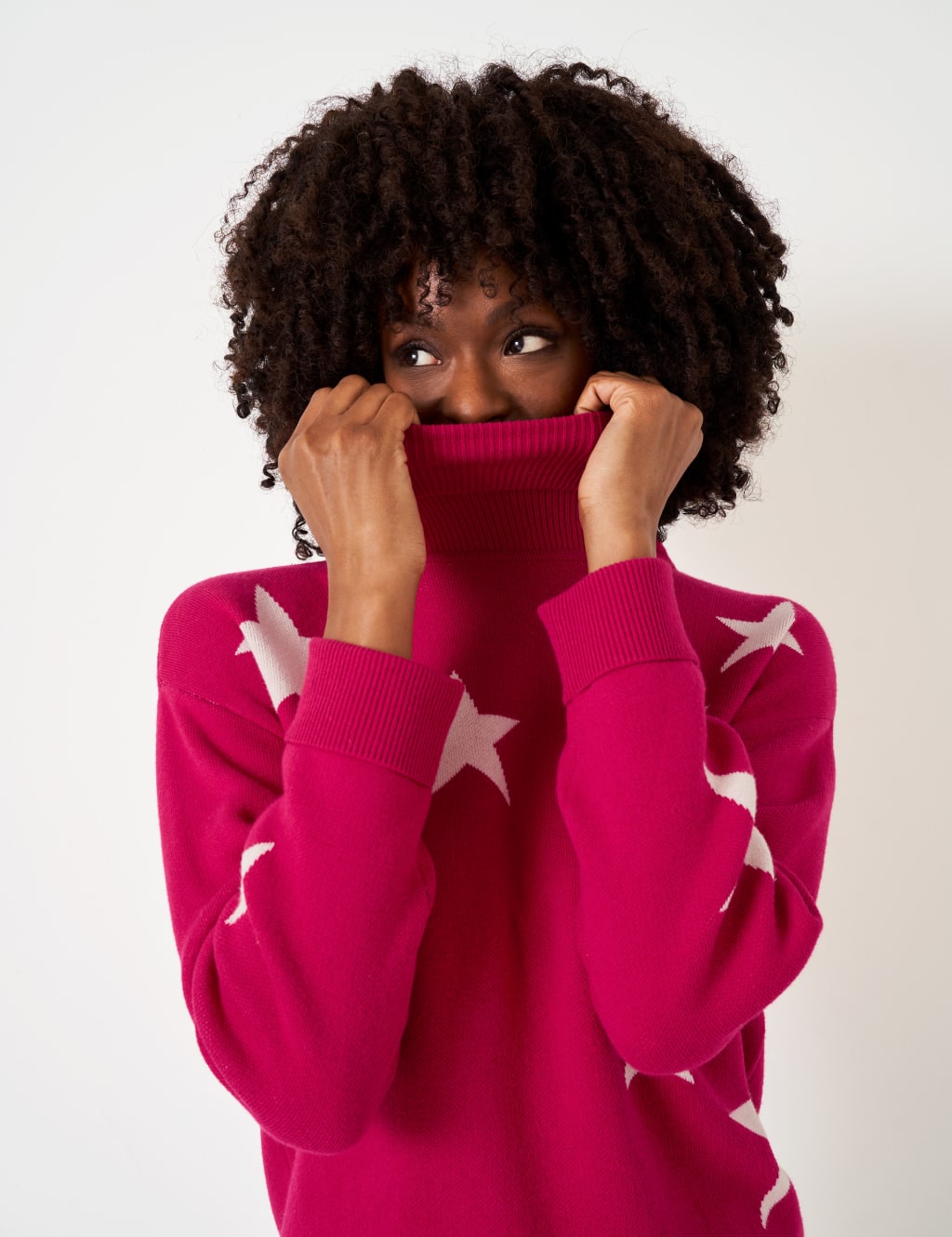 Cotton Rich Star Roll Neck Longline Jumper image 5