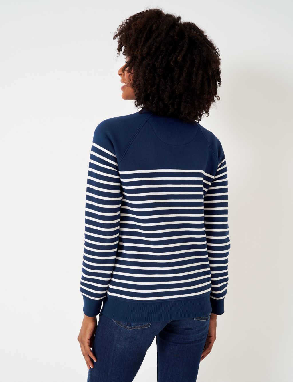 Cotton Rich Striped Half Zip Sweatshirt image 4