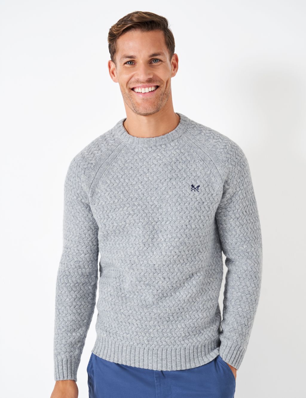 Lambswool Rich Cable Crew Neck Jumper image 1