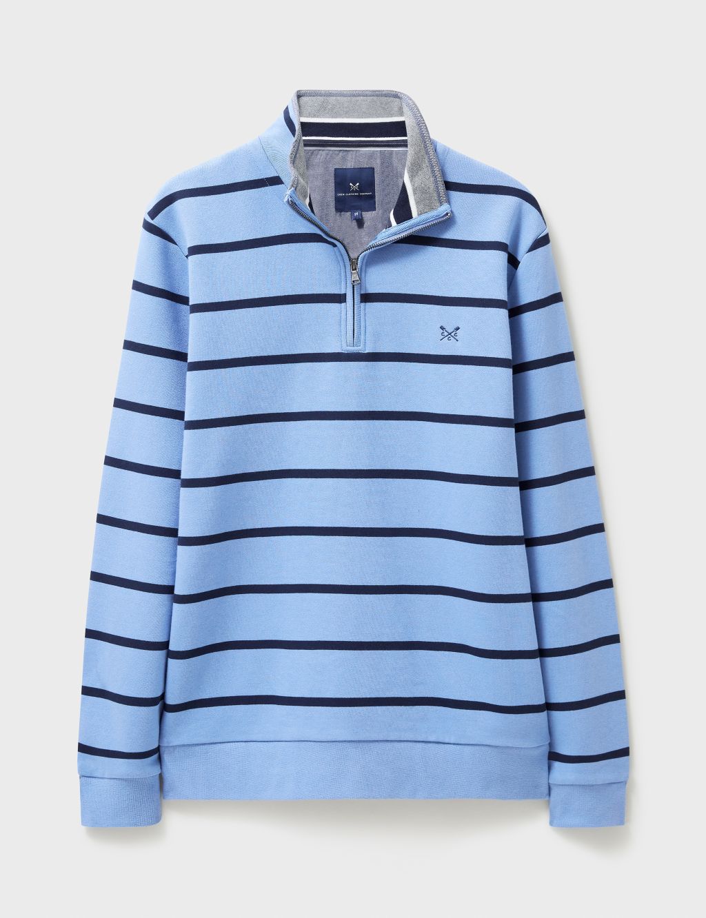Cotton Rich Striped Half Zip Sweatshirt image 2