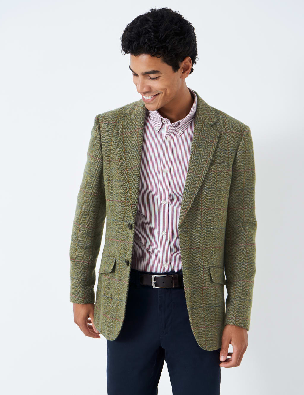 Wool Rich Herringbone Check Blazer image 1