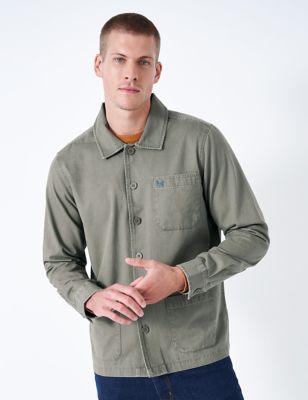Crew Clothing Men's Pure Cotton Overshirt - XXL - Olive, Olive
