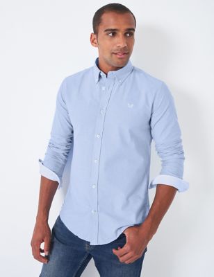 Crew Clothing Mens Slim Fit Pure Cotton Oxford Shirt - Light Blue, Light Blue,Dark Navy,Light Pink