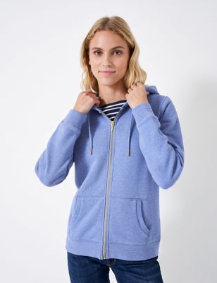 Crew Clothing Womens Cotton Rich Zip Up Hoodie - 6 - Blue, Blue