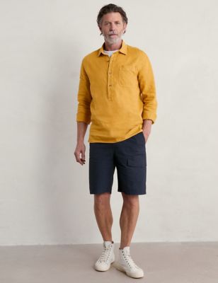 Seasalt Cornwall Mens Pure Linen Shirt - XXL - Yellow, Yellow,Green