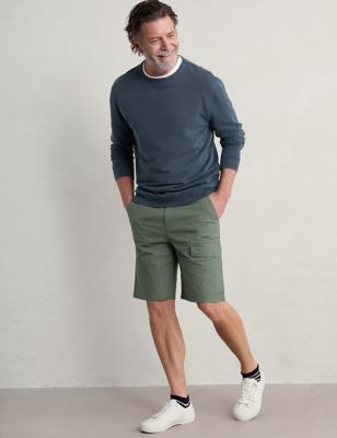 Seasalt Cornwall Mens Cotton Rich Shorts - XXXL - Green, Green,Navy
