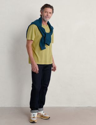 Seasalt Cornwall Men's Pure Cotton T-Shirt - Light Green, Light Green,Blue,Green