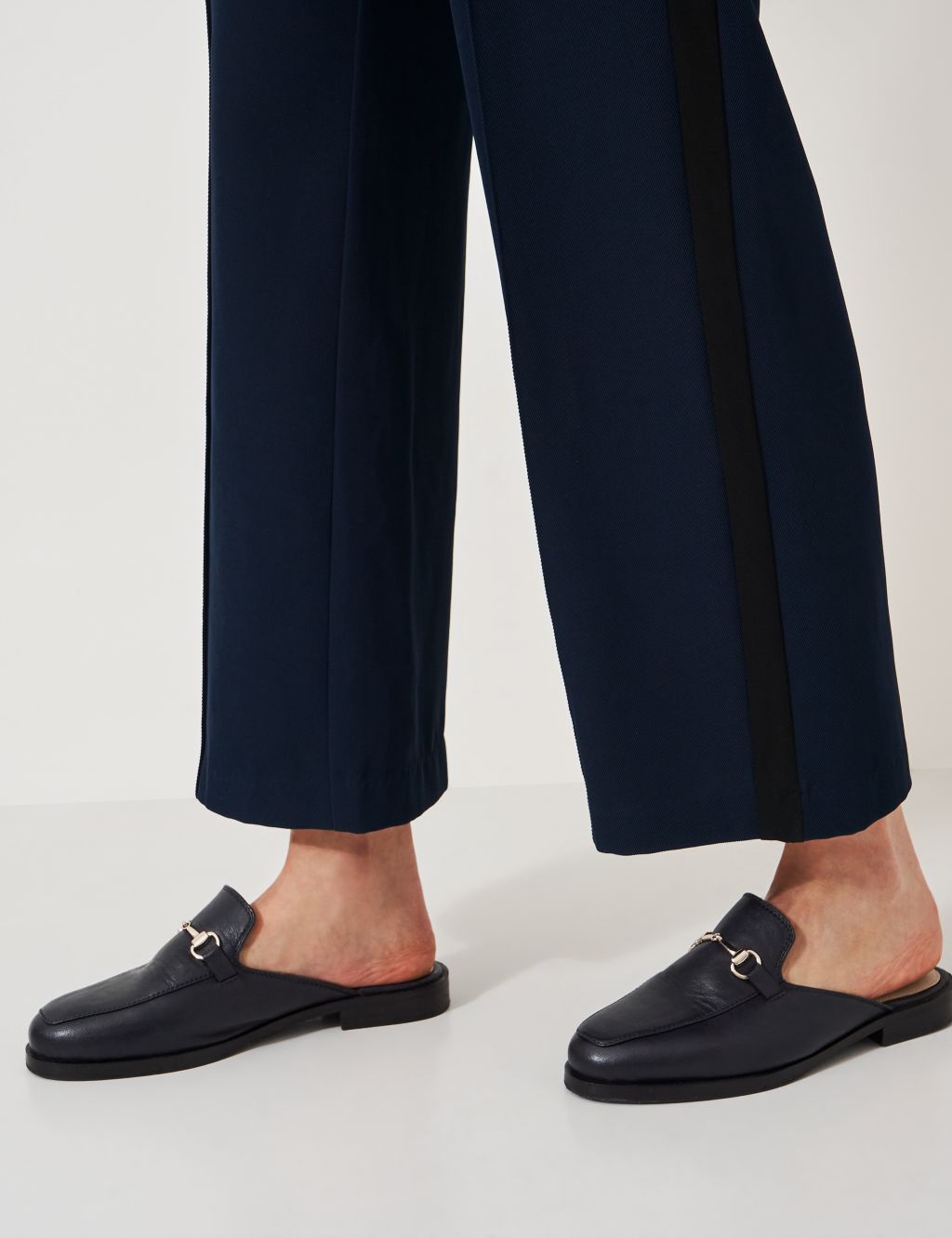 Leather Bar Mule Loafers