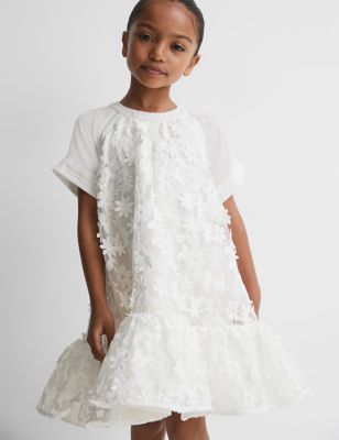 Reiss Girl's Floral Dress (4-14 Yrs) - 4-5 Y - White, White