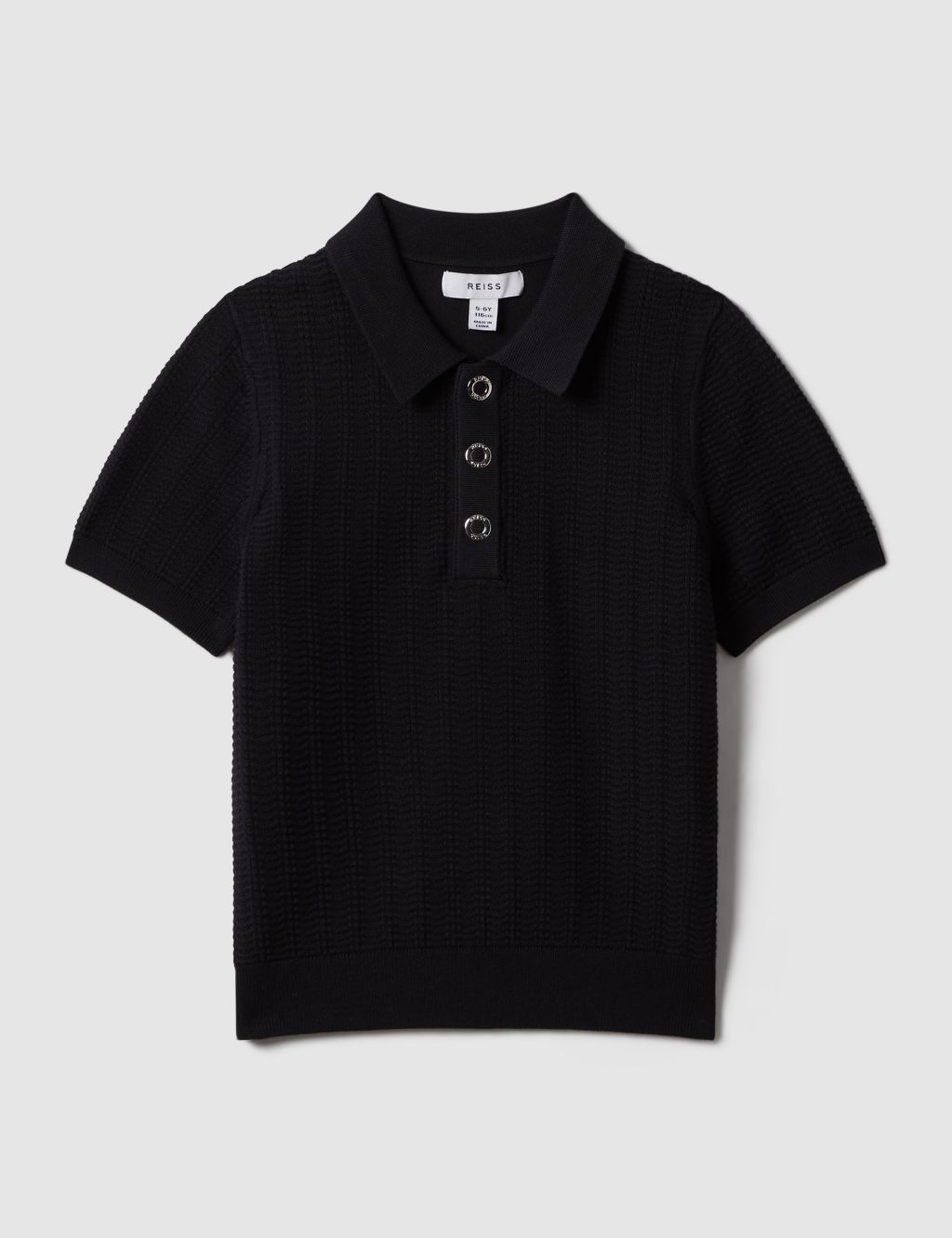 Cotton Blend Textured Polo Shirt (3-14 Yrs)