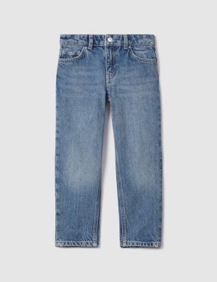 Reiss Boys Pure Cotton Jeans (3-14 Yrs) - 4-5 Y - Mid Blue, Mid Blue