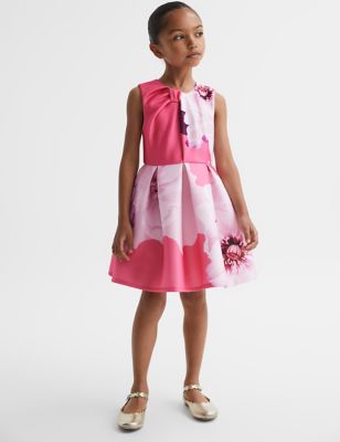 Reiss Girls Floral Dress (4-14 Yrs) - 7-8 Y - Pink, Pink