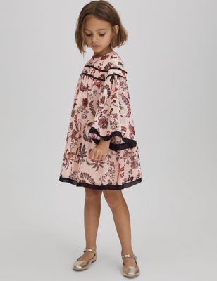 Reiss Girl's Floral Dress (4-14 Yrs) - 5-6 Y - Pink, Pink