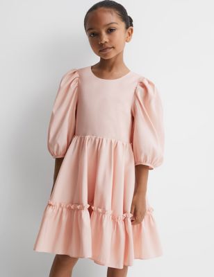 Reiss Girl's Pure Cotton Tiered Dress (4-14 Yrs) - 9-10Y - Pink, Pink