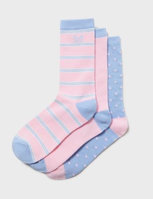 3pk Ankle High Socks | Crew Clothing | M&S