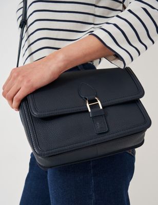 Crew Clothing Womens Leather Shoulder Bag - Navy, Navy