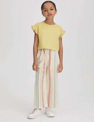 Reiss Girl's Cotton Rich Striped Trousers (4-14 Yrs) - 7-8 Y - Multi, Multi