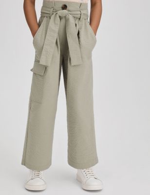 Reiss Girl's Cotton Rich Trousers (4-14 Yrs) - 13-14 - Khaki, Khaki