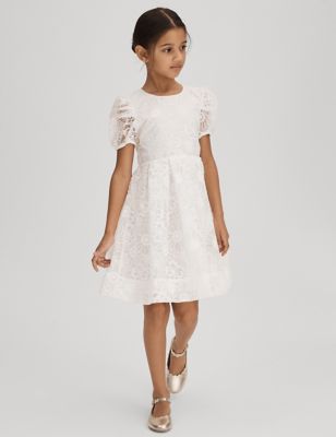 Reiss Girl's Floral Dress (4-14 Yrs) - 6-7 Y - White, White