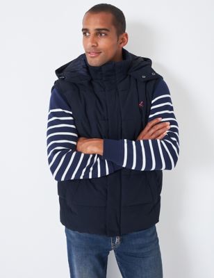 Crew Clothing Mens Cotton Rich Hooded Gilet - M - Navy, Navy