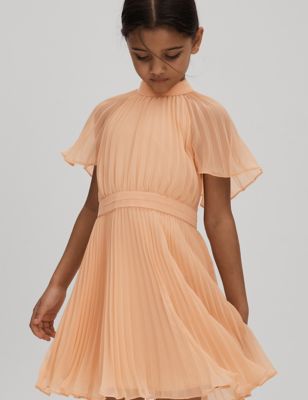 Reiss Girl's Pleated Dress (4-14 Yrs) - 10-11 - Orange, Orange