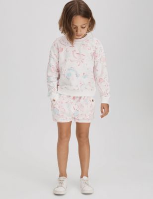 Reiss Girls 2pc Cotton Rich Floral Outfit (4-14 Yrs) - 12-13 - Pink, Pink