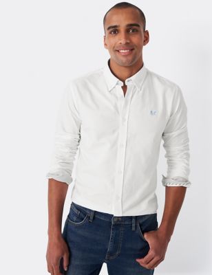 Crew Clothing Men's Slim Fit Pure Cotton Oxford Shirt - White, White