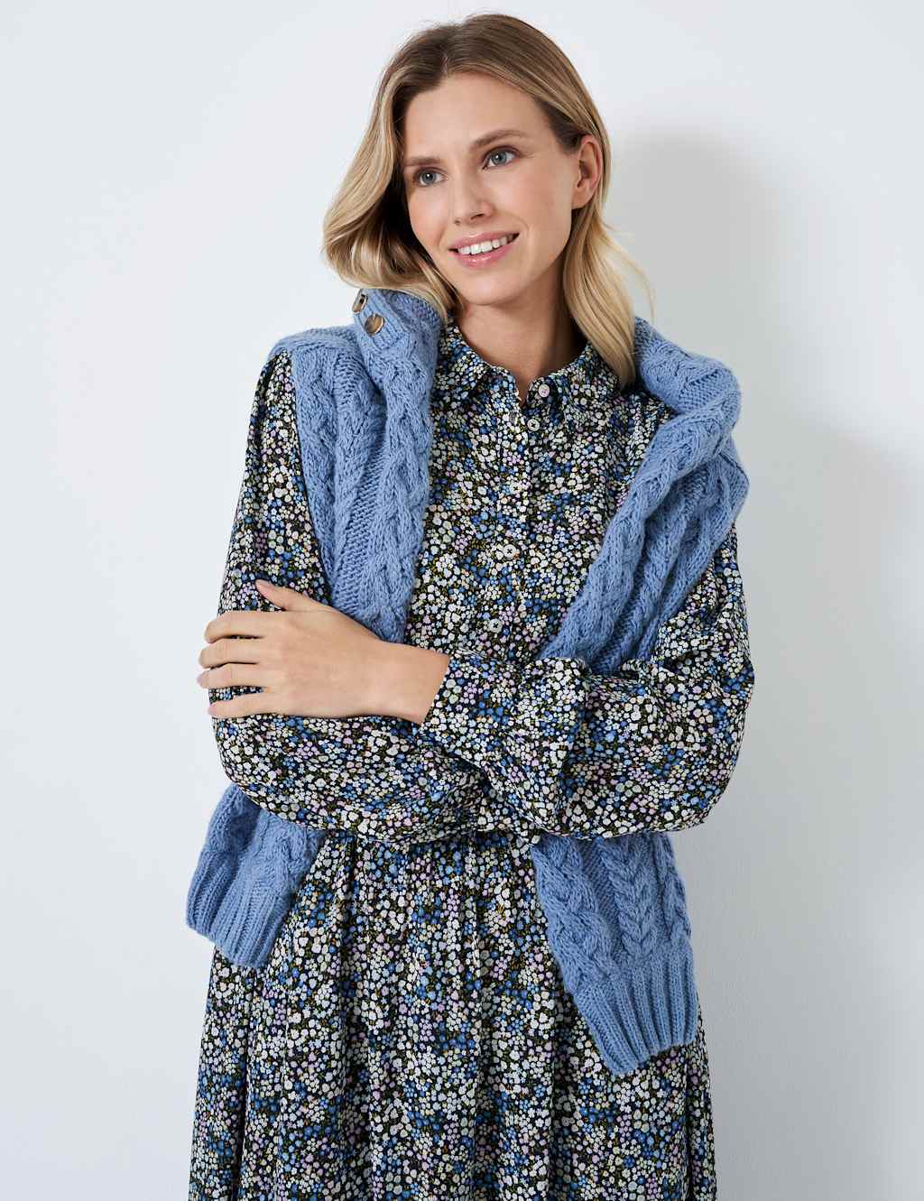 Floral Knee Length Shirt Dress image 3