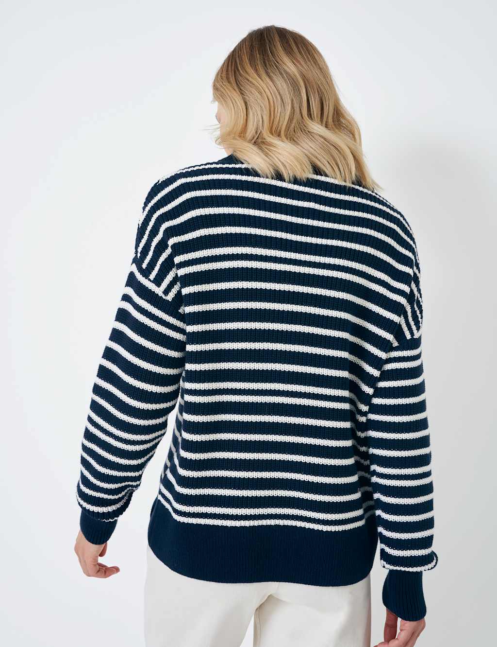Pure Cotton Striped Half Zip Jumper image 3