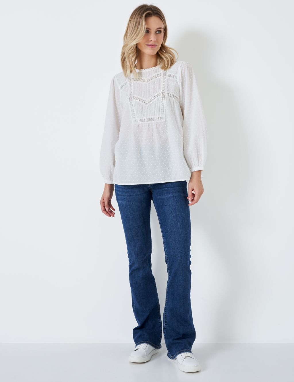 Pure Cotton Embroidered Textured Blouse image 2