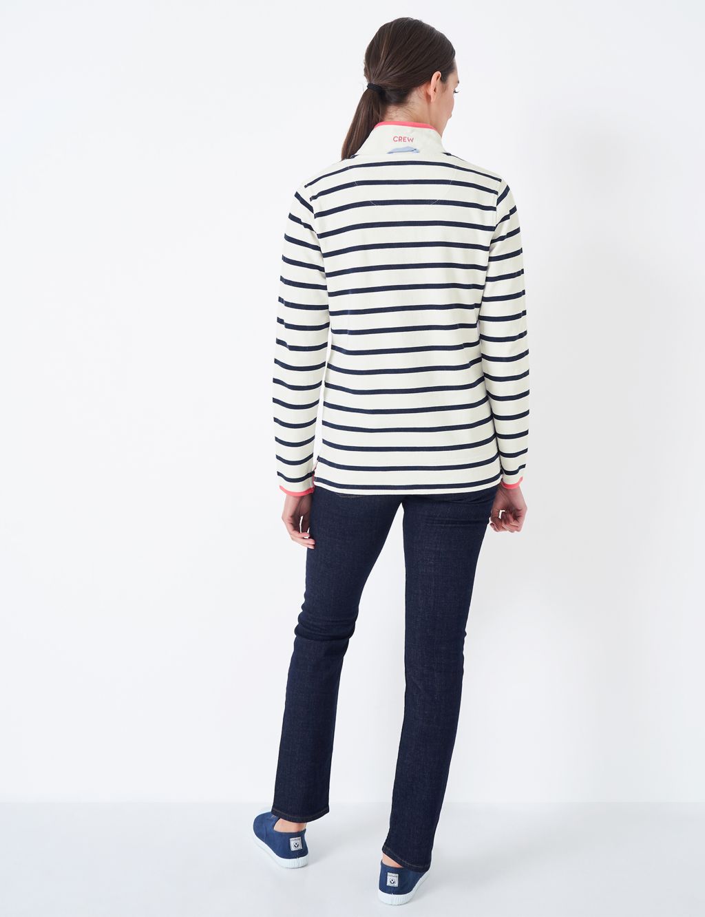 Pure Cotton Striped Funnel Neck Sweatshirt image 3