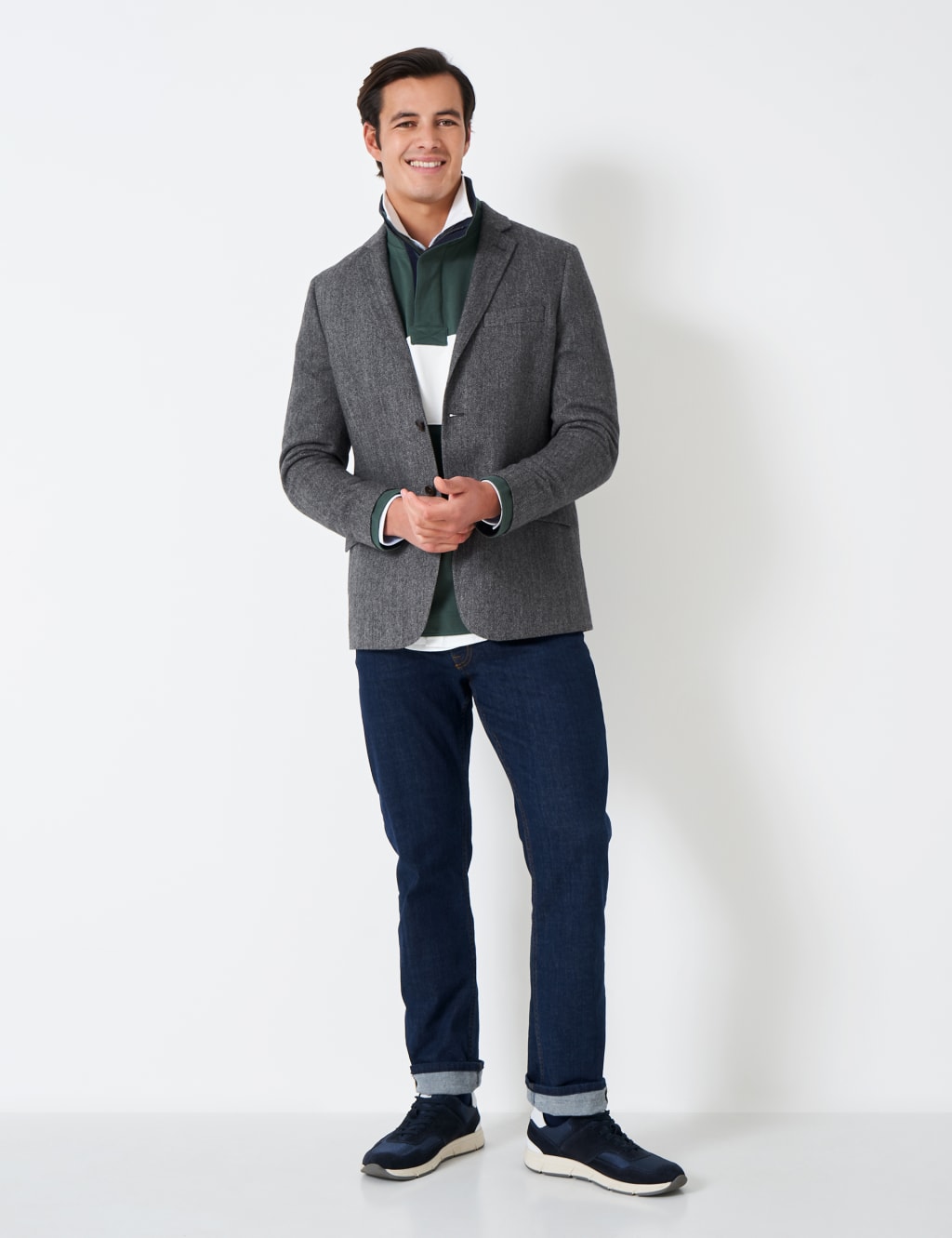 Regular Fit Wool Blend Herringbone Blazer image 2