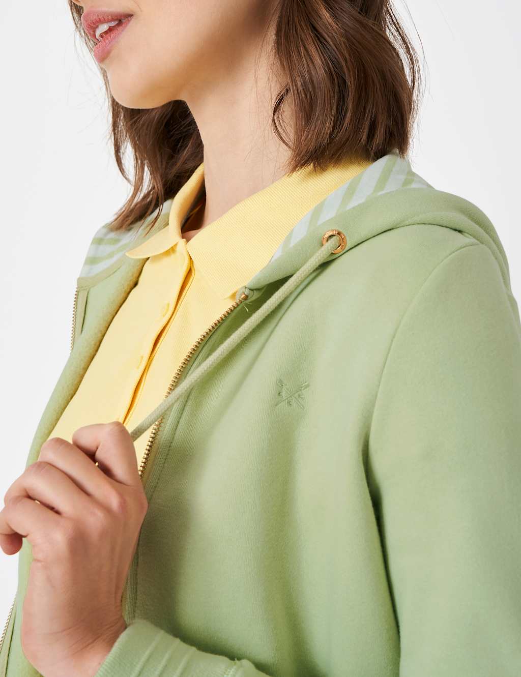 Cotton Rich Striped Zip Up Hoodie image 4