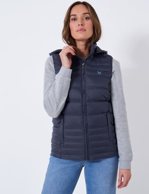 Crew Clothing Women's Lightweight Quilted Hooded Gilet - 8 - Navy, Navy