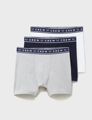 Crew Clothing Men's 3pk Cotton-Rich Boxers - XL - Light Grey Mix, Light Grey Mix