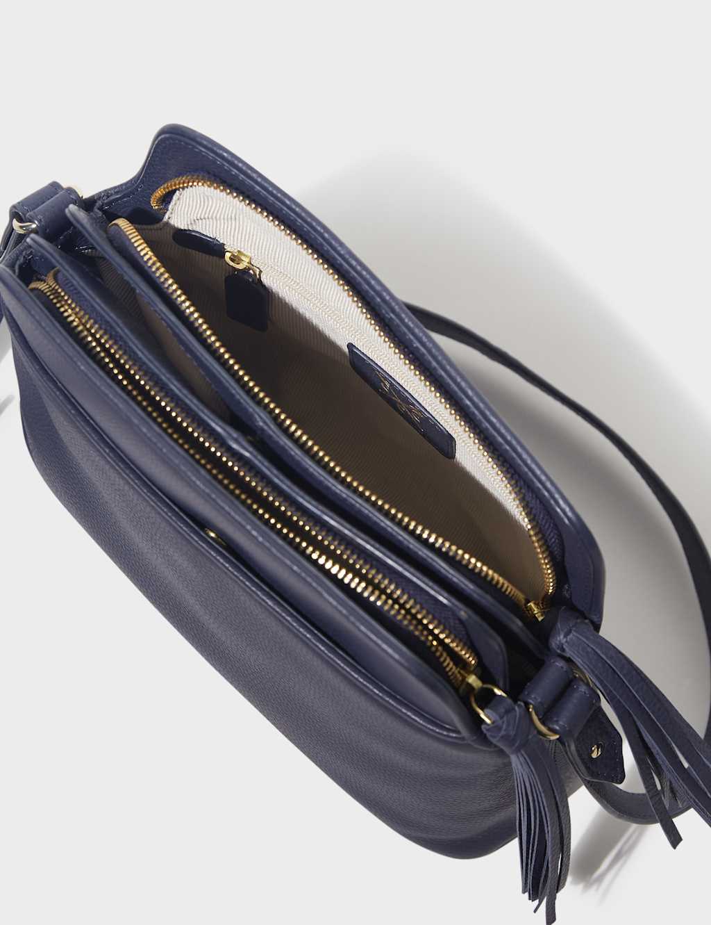 Leather Multi Pocket Cross Body Bag image 2