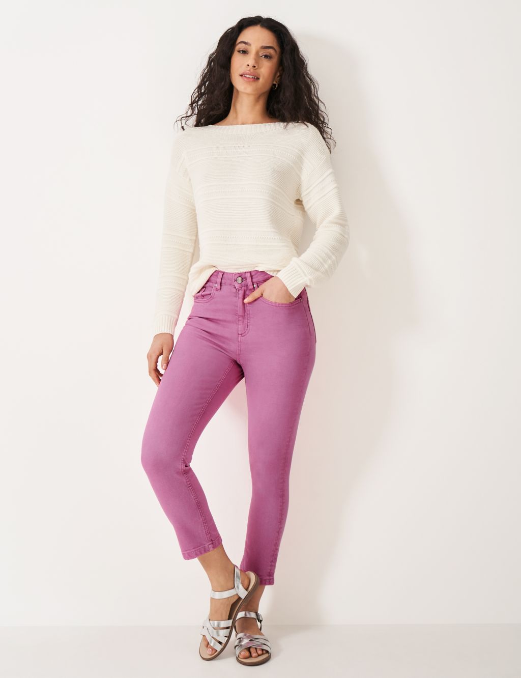 Mid Rise Skinny Cropped Jeans