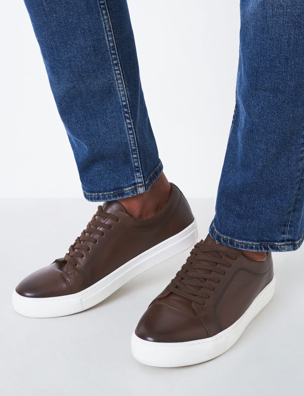 Leather Lace Up Trainers image 1