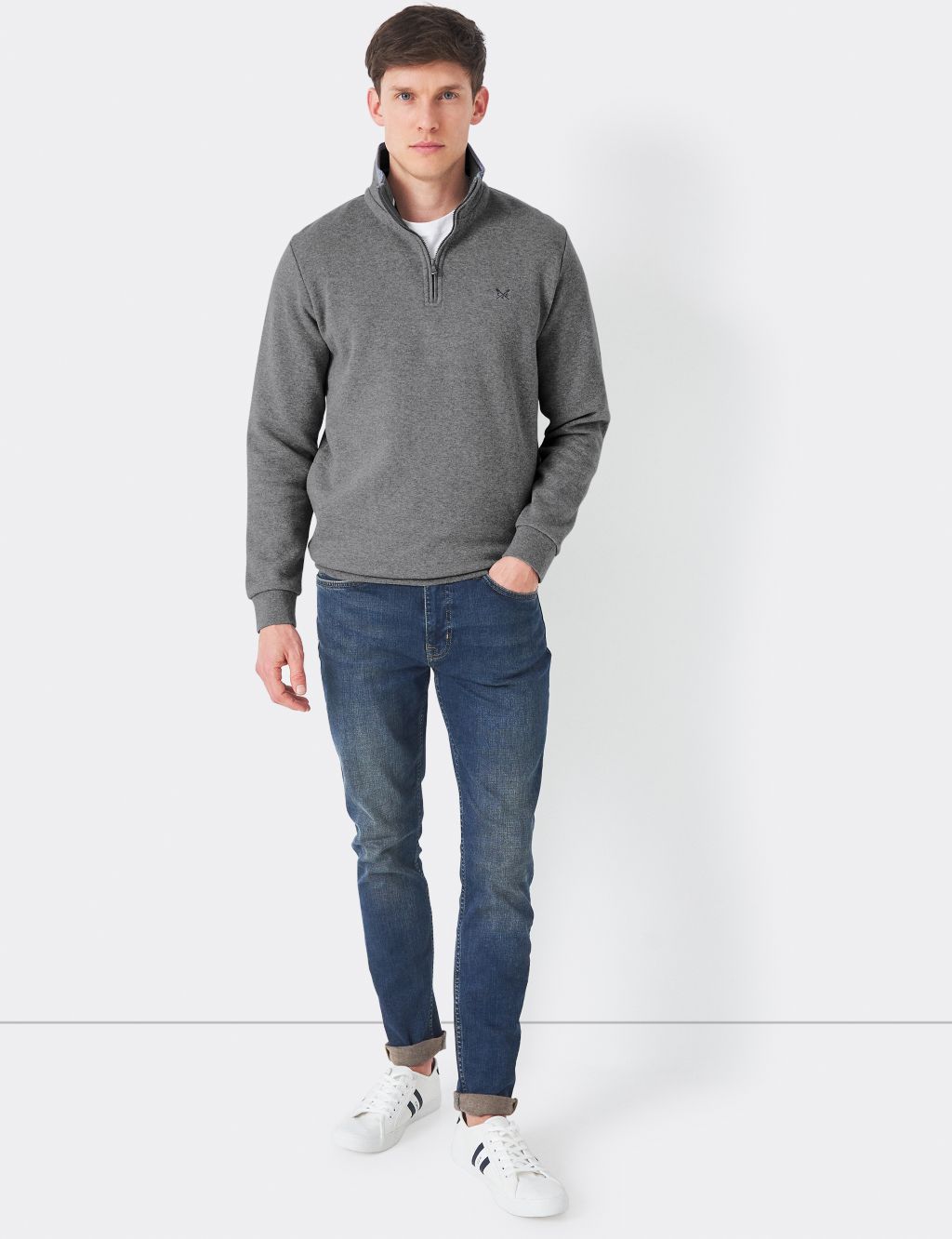 Cotton Rich Half Zip Sweatshirt image 3