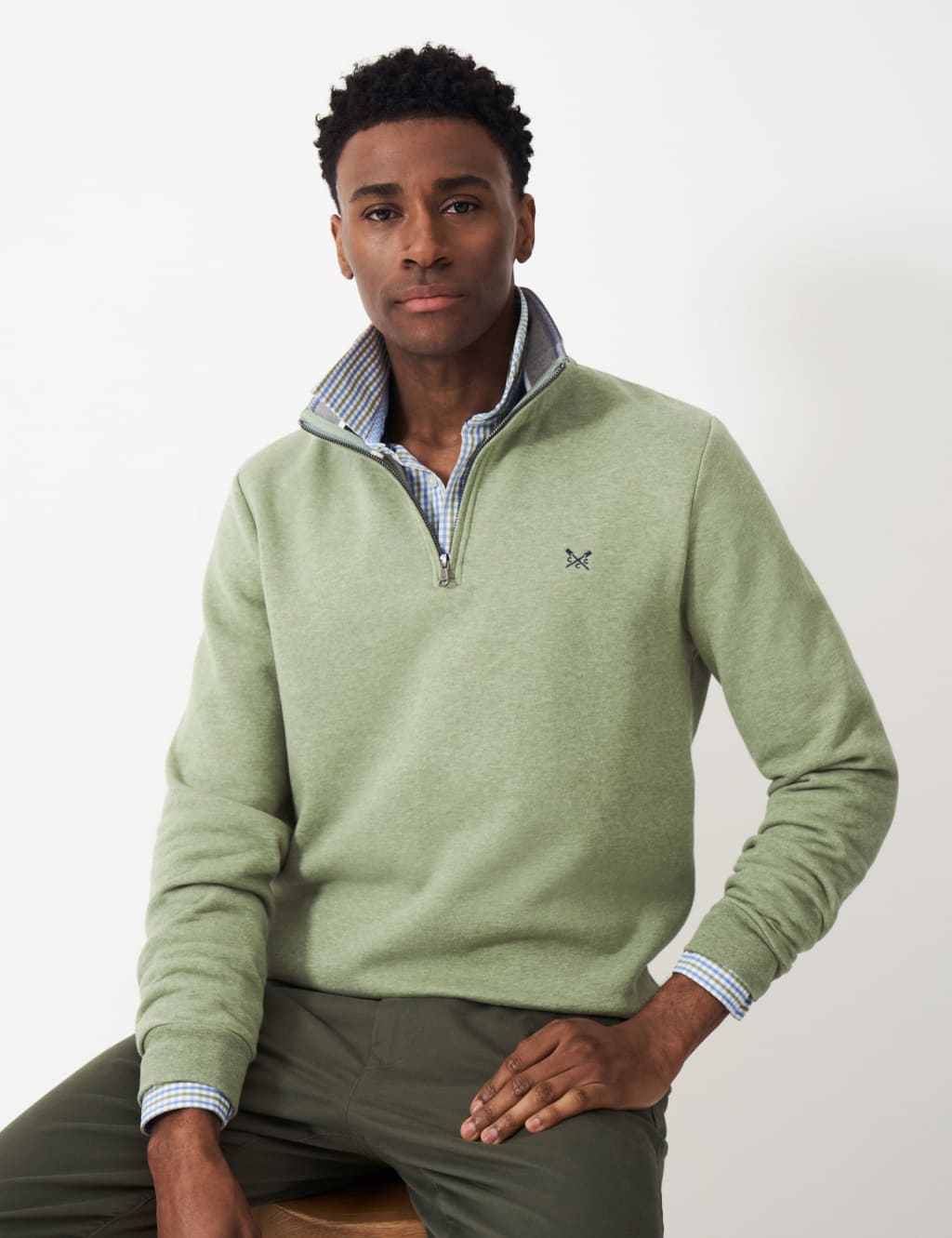 Cotton Rich Half Zip Sweatshirt image 1