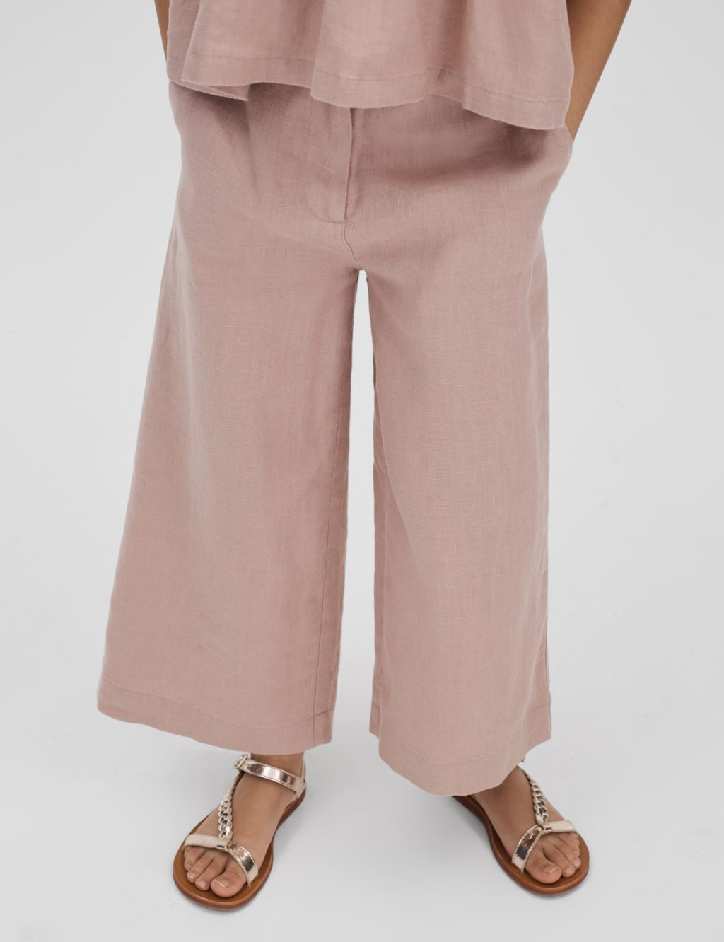 Pure Linen Wide Leg Trousers (4-14 Yrs)