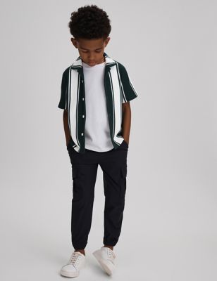 Reiss Boy's Striped Knitted Shirt (3-14 Yrs) - 5-6 Y - Blue Mix, Blue Mix,Green
