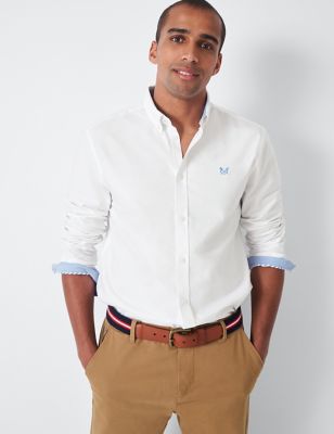 Crew Clothing Men's Regular Fit Pure Cotton Oxford Shirt - XS - White, White,Pink