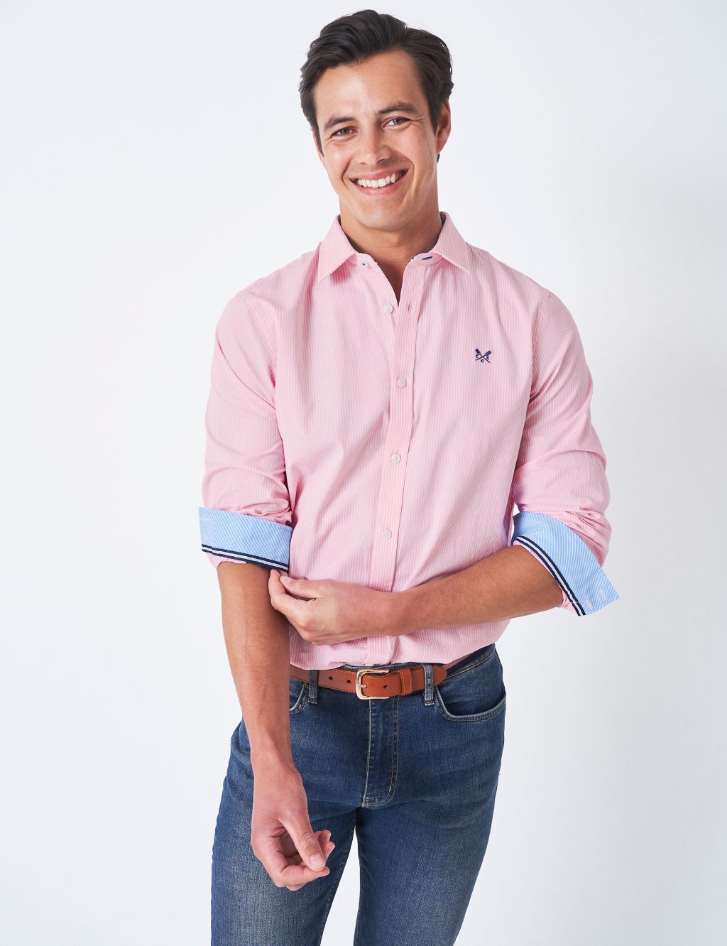 Regular Fit Pure Cotton Striped Poplin Shirt image 1