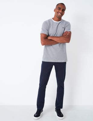 Crew Clothing Mens Straight Fit Chinos - 32LNG - Navy, Navy